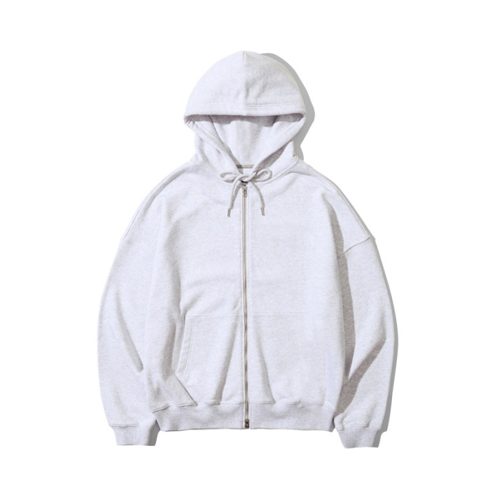 Solid Color Pattern Printed Hooded Zipper Long Sleeve Sweatshirt Jacket #nigo96572