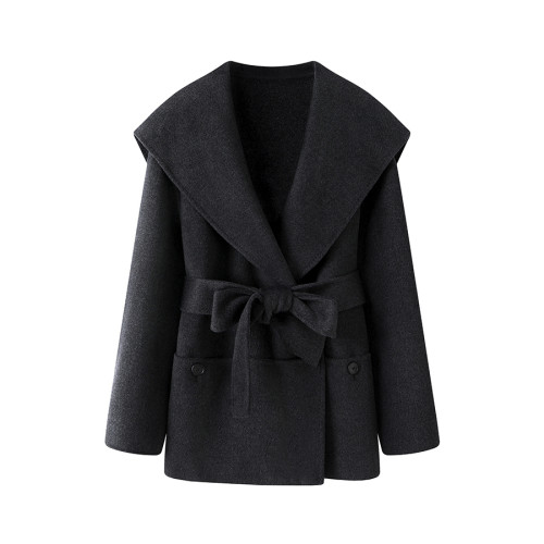 Wool Wrap Hooded Coat Jacket #nigo96576