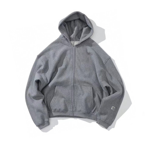 Gray Zippered Loose Hooded Sweatshirt Ngvp #nigo6687
