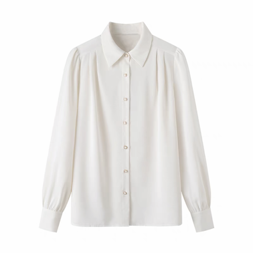White silk long sleeved shirt #nigo21955