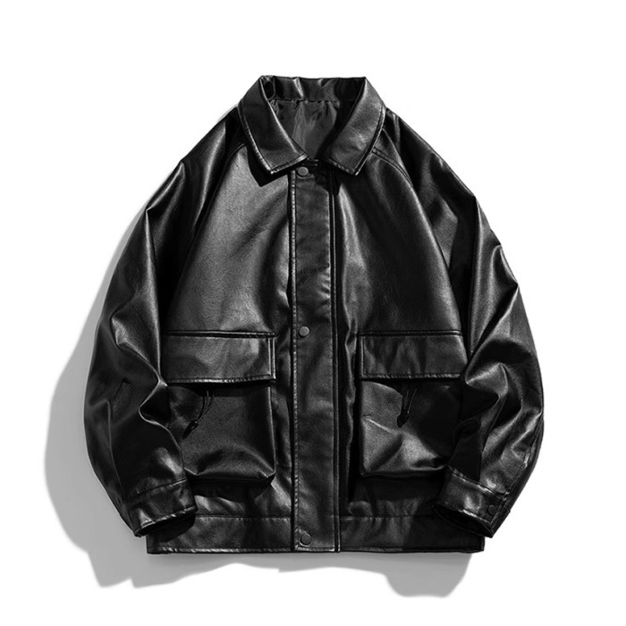 Scale Biker Leather Jacket #nigo96638
