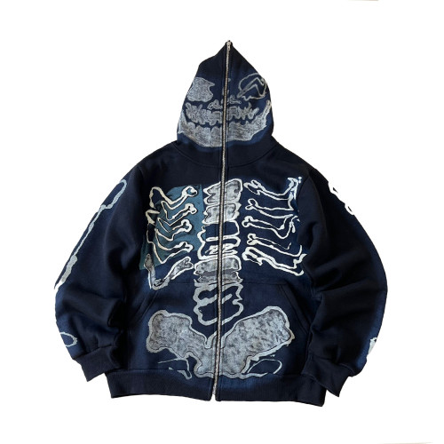 Printed Loose Zipper Hooded Sweatshirt Ngvp #nigo6746