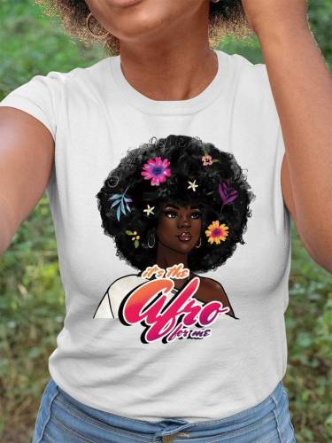 It's The Afro For Me Black Graphic T-Shirt
