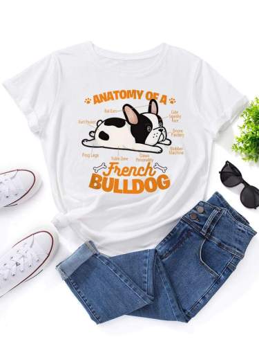 Cartoon Animal Dog Print T Shirt