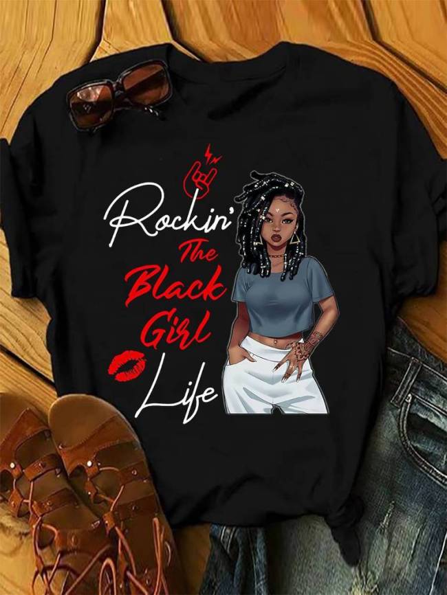 Rockin' The Black Girl Life Graphic T-shirt