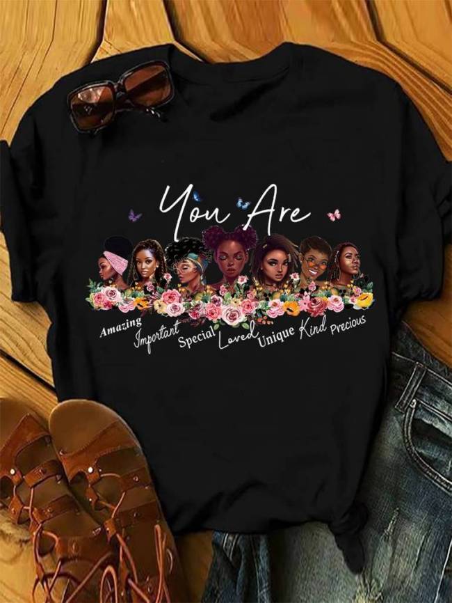You Are Amazing Special Unique Presious Black Girls Graphic T-shirt