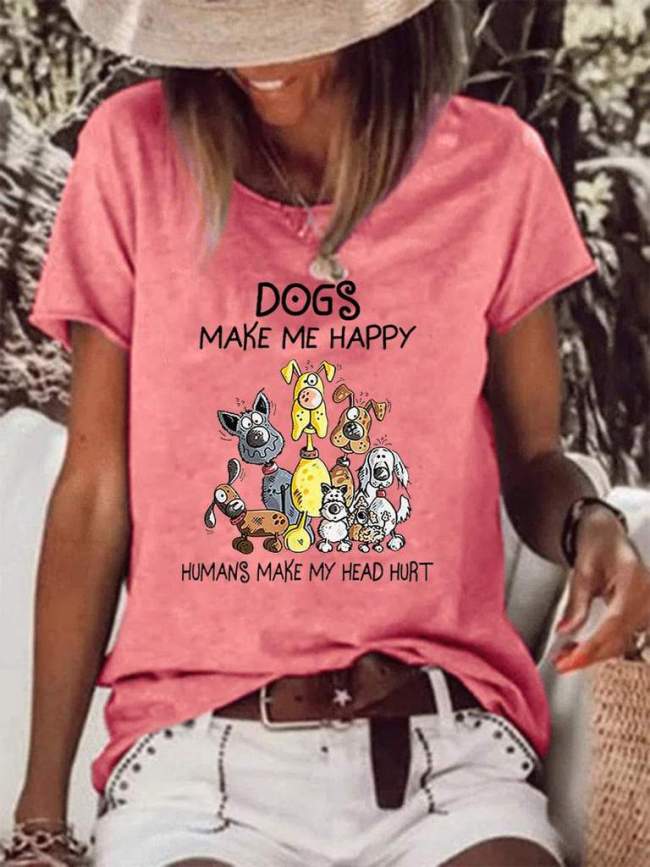Dogs Make Me Happy Humans Make My Head Hurt T-shirt