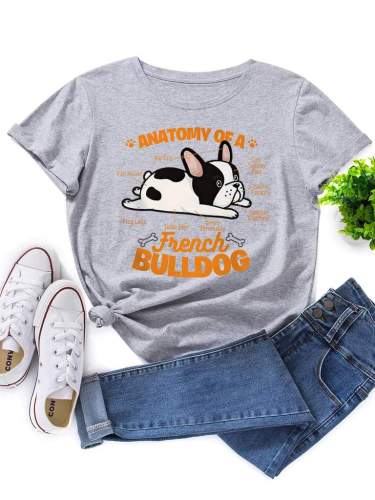 Cartoon Animal Dog Print T Shirt