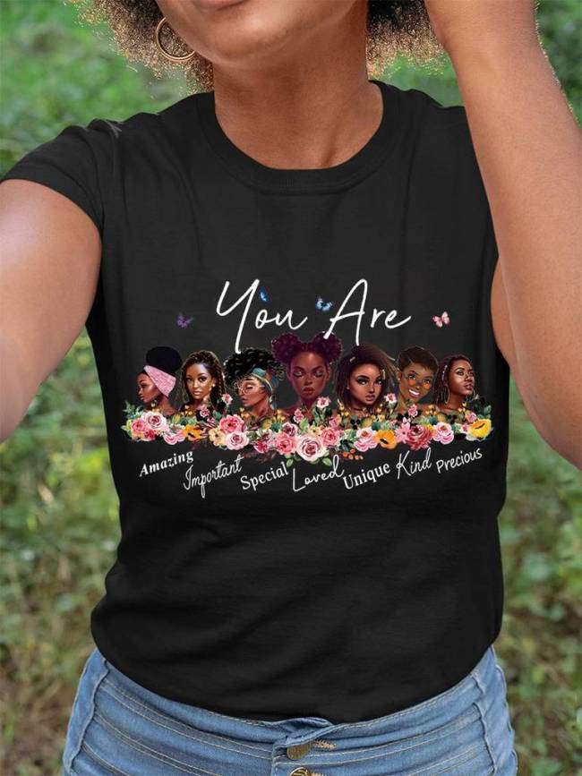 You Are Amazing Special Unique Presious Black Girls Graphic T-shirt