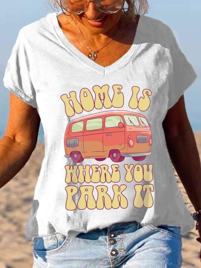 Home Is Where You Park It Peace Bus Graphic Tees