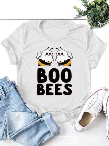 Boo Bees Graphic Print Round Neck Tee