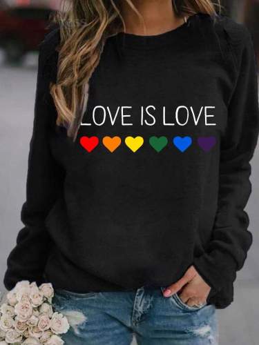Love Is Love Rainbow Heart-shaped Sweatshirt