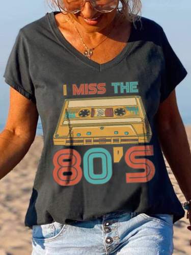 Vintage I Miss The 80's Printed Graphic Tees