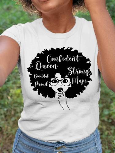 Confident Queen Strong Beautiful Magic Black Girl T-Shirt