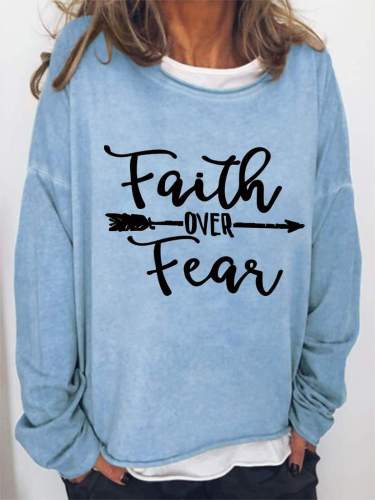 Faith Over Fear Women's Long Sleeve Sweatshirt