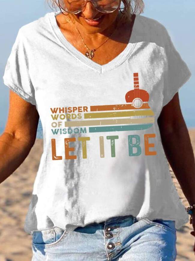 Whisper Words Of Wisdom Let It Be Guitar Print T-shirt