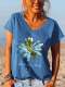 Imagine Peace Flower Women’s V-neck Tees