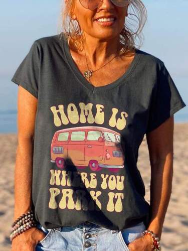 Home Is Where You Park It Peace Bus Graphic Tees