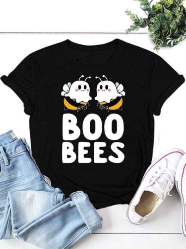 Boo Bees Graphic Print Round Neck Tee