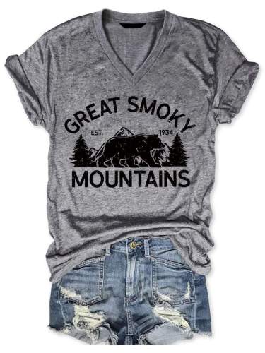 Great Smoky Mountains V-Neck Tee