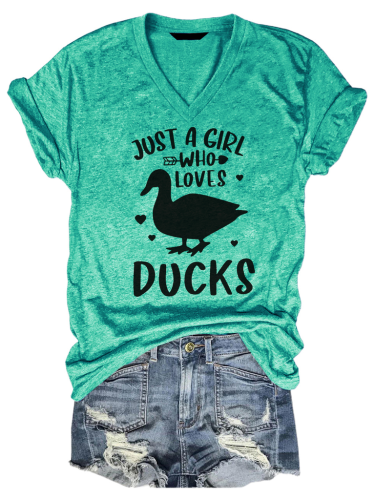 Just A Girl Who Loves Peckers Ducks Tee