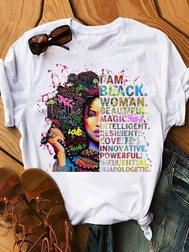 I Am Black Woman Graphic T-shirt