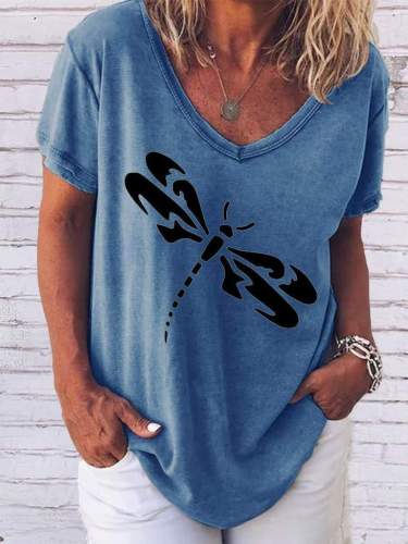Dragonfly Print Women T-Shirt
