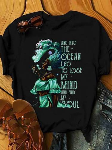 And Into The Ocean Black Women Graphic T-shirt