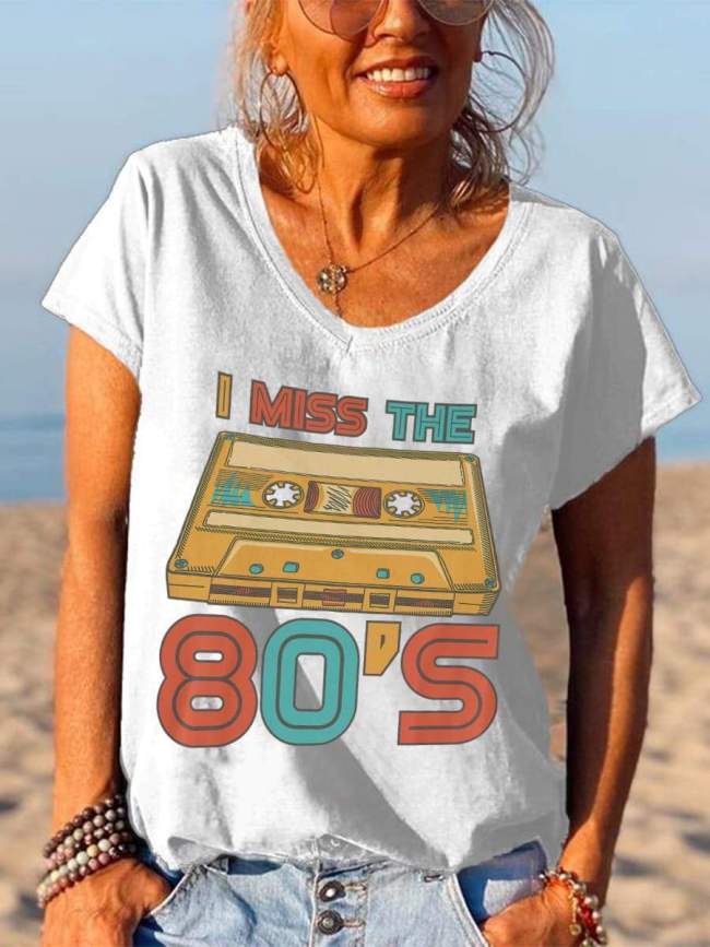 Vintage I Miss The 80's Printed Graphic Tees