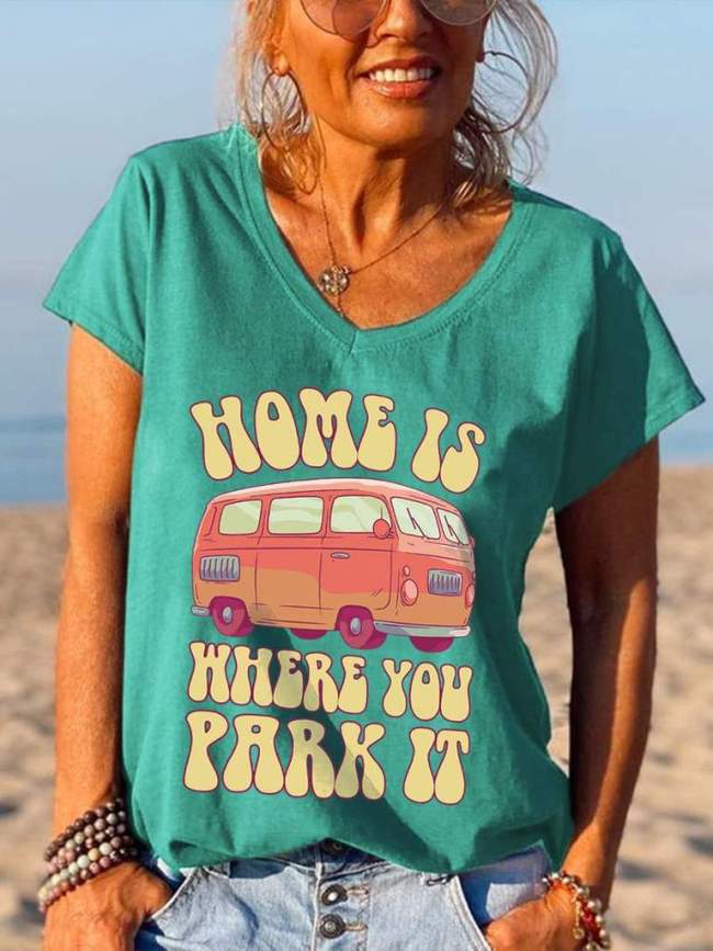 Home Is Where You Park It Peace Bus Graphic Tees