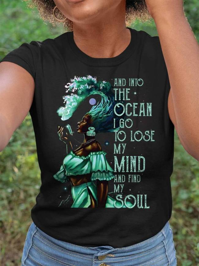 And Into The Ocean Black Women Graphic T-shirt