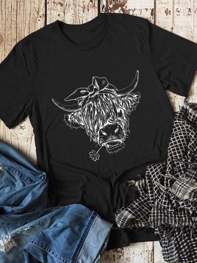 Cute Cow Western Style T-shirt