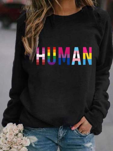 Rainbow Human Women's Long Sleeve Sweatshirt