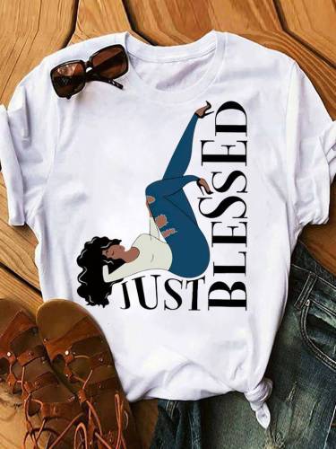 Just Blessed Black Girl Graphic Tees