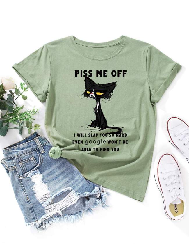 Piss Me Off Cat Graphic Tank Top