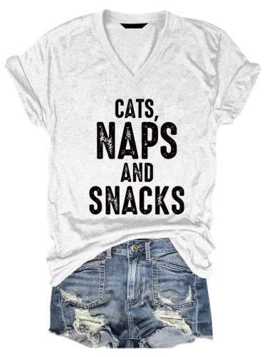 Cats Naps And Snacks Tee