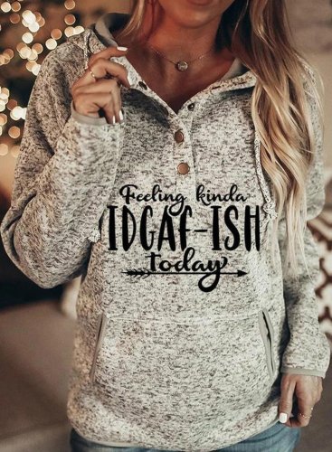 Women's Hoodies Drawstring Long Sleeve Letter Hoodies With Pockets