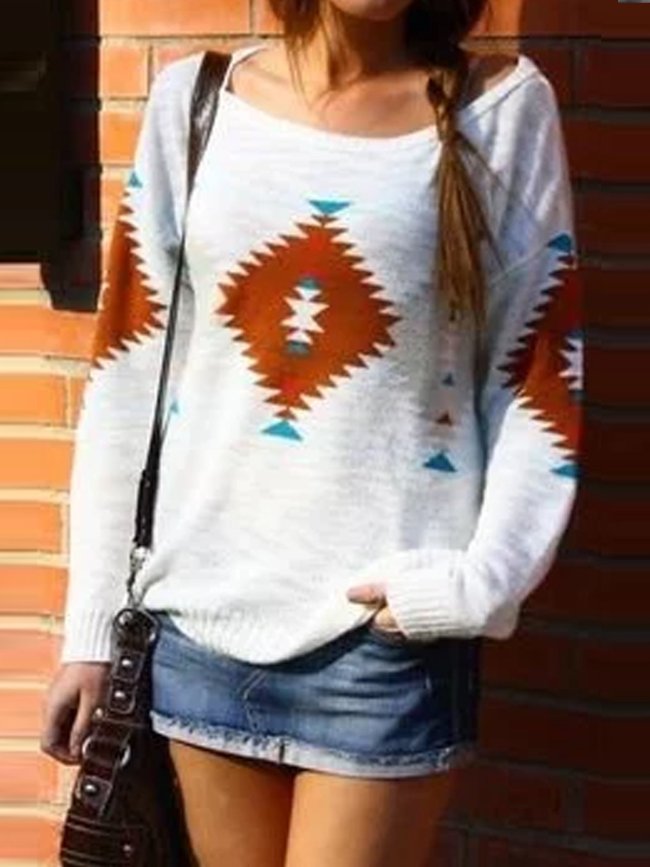 White Round Neck Long Sleeve Color-Block Patchwork Outerwear