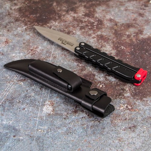 Custom Letter 1pc Knife Sheath Genuine Leather Holster Sheath With Waist Belt Buckle Pocket Multi-function Tool Knife Cover