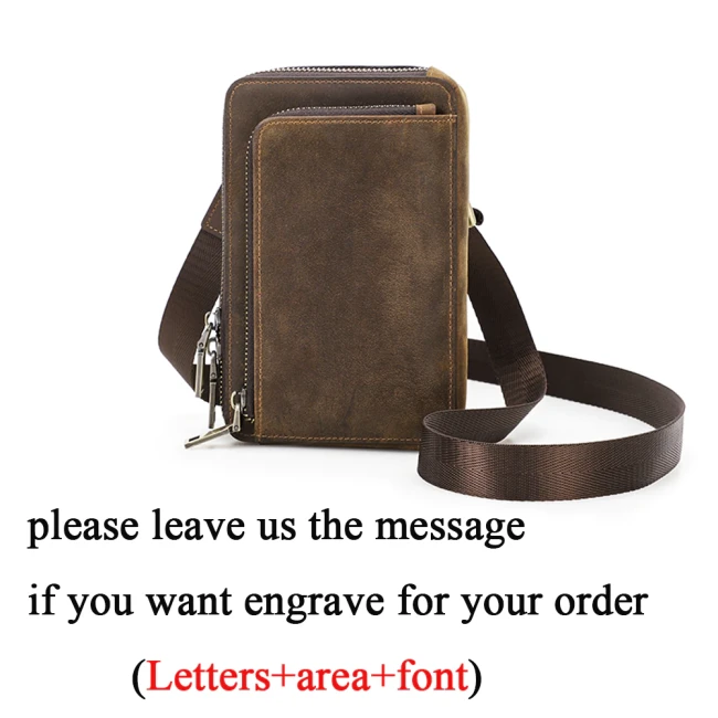 Custom Letter Phone Bag Waist Pouch Bag Genuine Leather Card Holders Wallet Handbag Money Pockets Small Bags For Traval