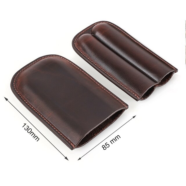 Engraving Your Name Vintage Oil Cow Leather Cigar Case Holster 1/2/3 Tubes Holder Mini Humidor Box Travel Storage Cigar Accessories