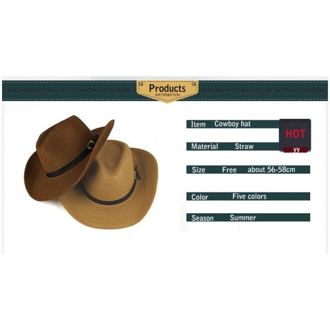 Felt Cowboy Hat For Man Straw Hats New Summer Style Wide Brim Sunhats Western Hat Woman Party Hat Sombreros de Vaquero YY0272