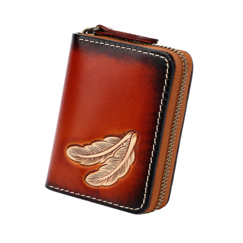 Handmade tanned cowhide with feather made with GENUINE COW LEATHER