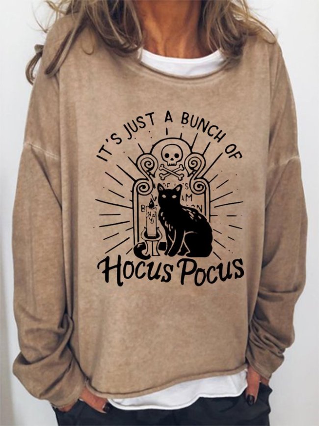 Hocus Pocus Women Funny Halloween Graphic Sweatshirt