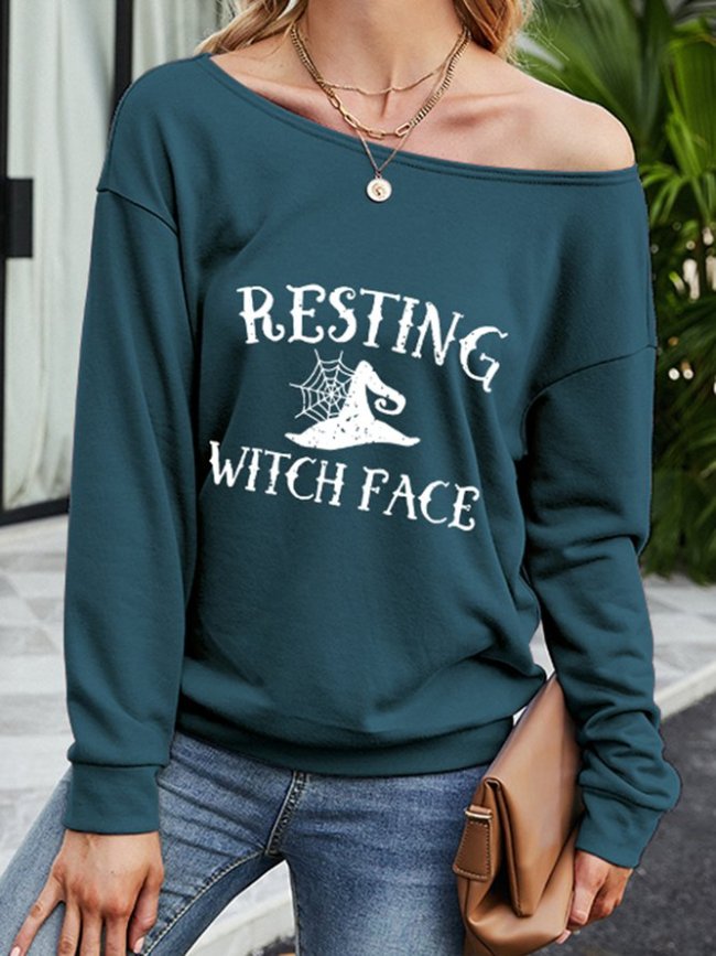 Resting Witch Face Halloween Sweatshirt