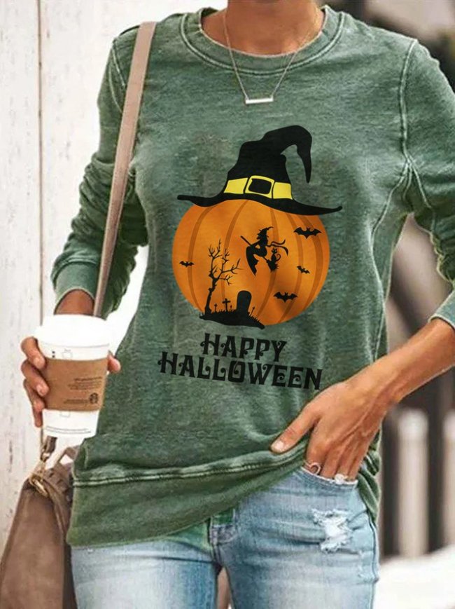 Halloween Long Sleeve Crew Neck Sweater