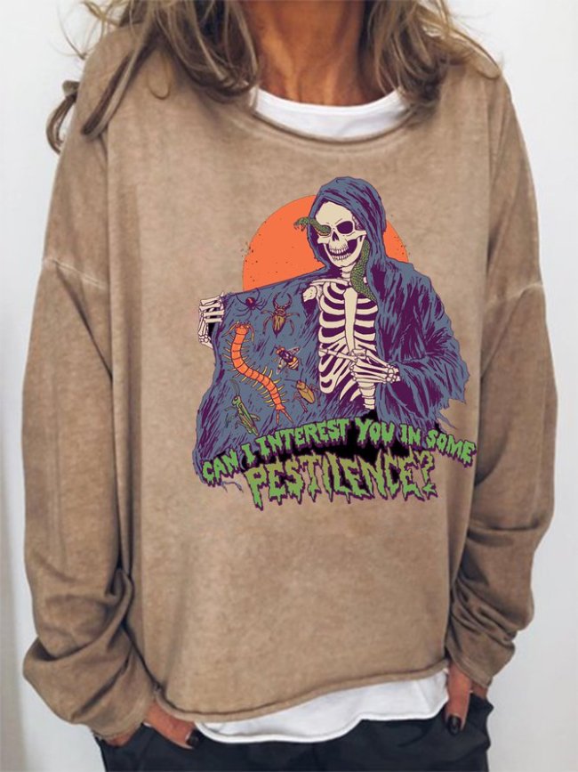 Halloween  Casual Crew Neck Sweatshirt