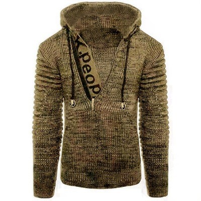 Zipper Stand Collar Standard Casual Men's Sweater