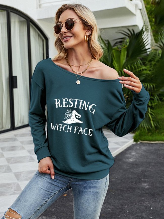 Resting Witch Face Halloween Sweatshirt