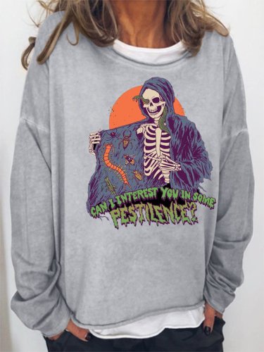 Halloween  Casual Crew Neck Sweatshirt